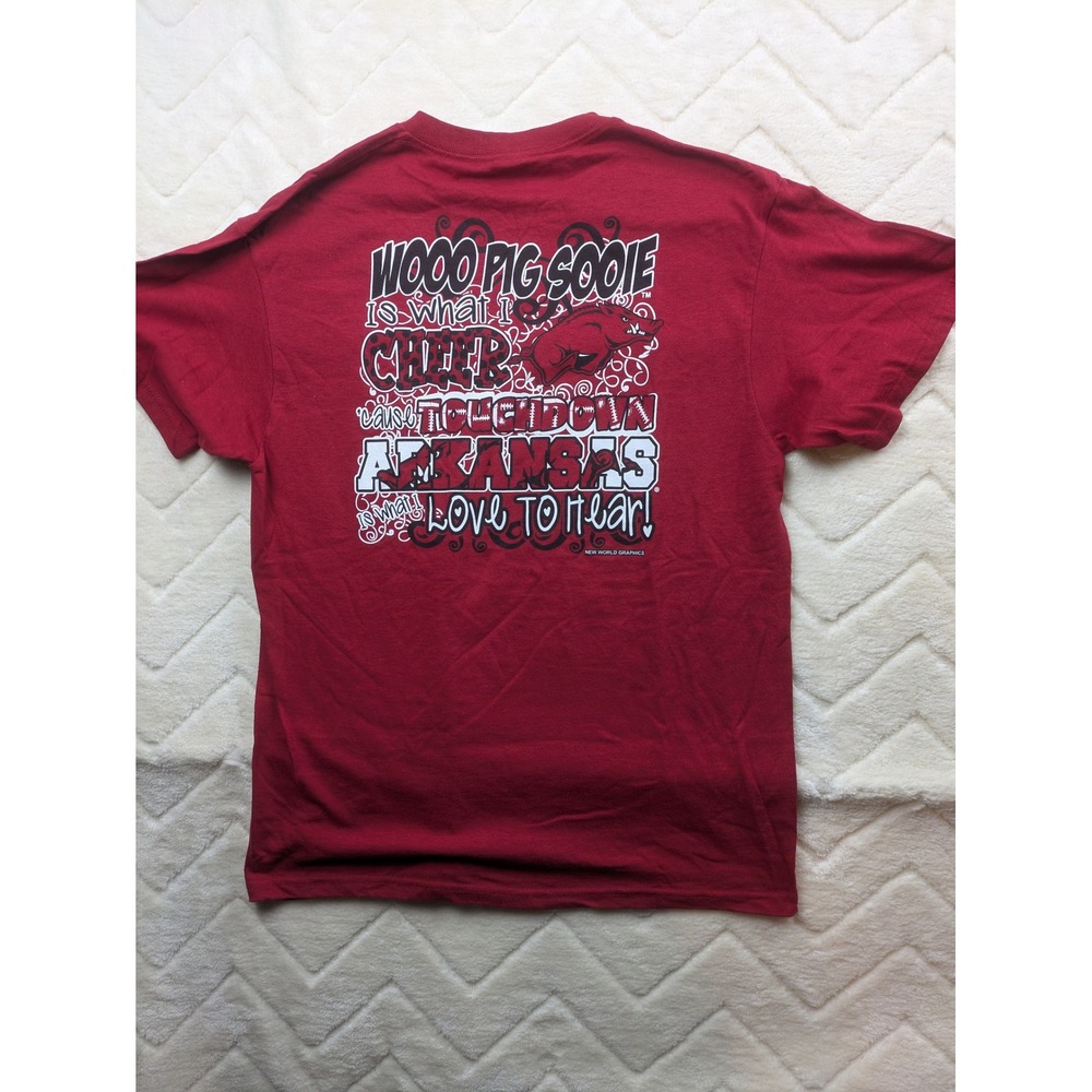 Arkansas Razorbacks Wooo Pig Sooie T-Shirt Delta Pro Weight Red Large